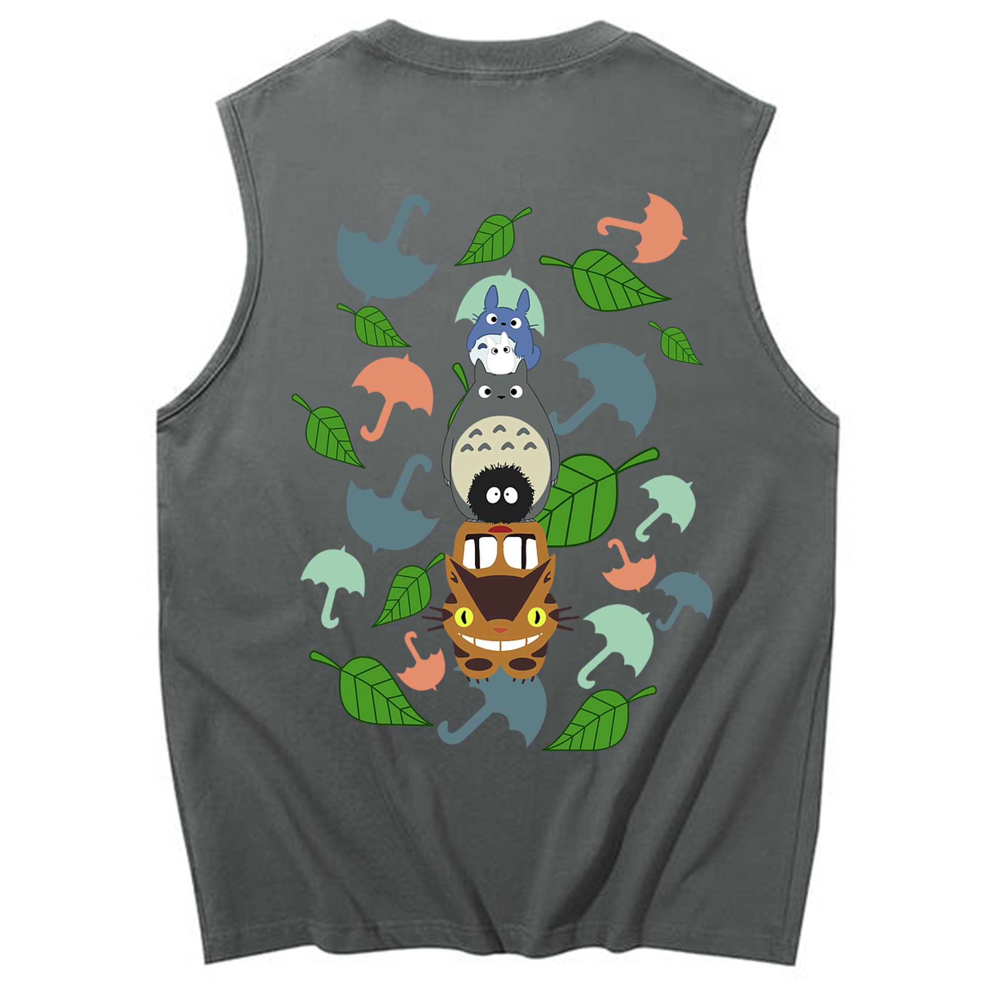 （画像用） となりのトトロ 草壁メイ 草壁サツキ My Neighbor Totoro Satsuki Kusakabe Mei Kusakabe コットン100％タンクトップ（背面プリント）